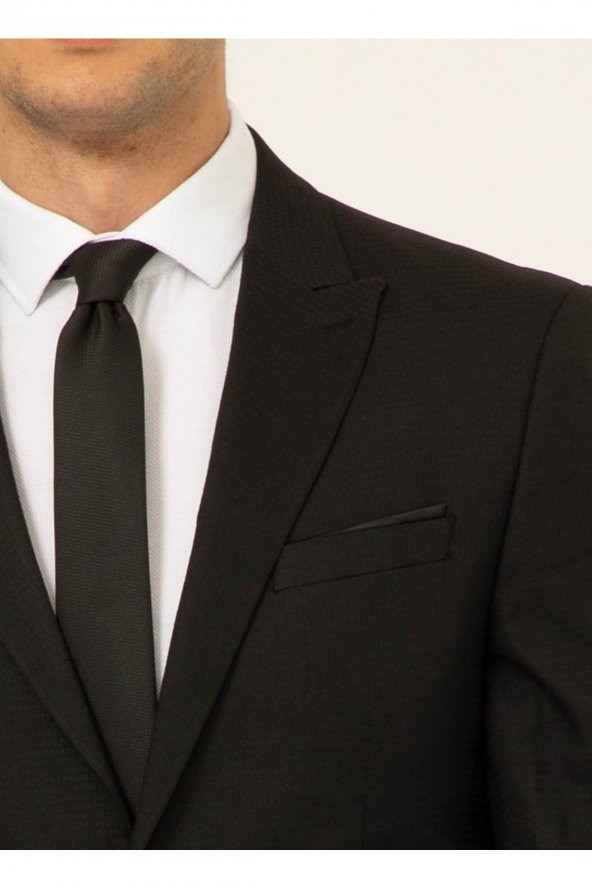 Normal Bel Dar Siyah Erkek Takım Elbise Tk1006900230 - 5