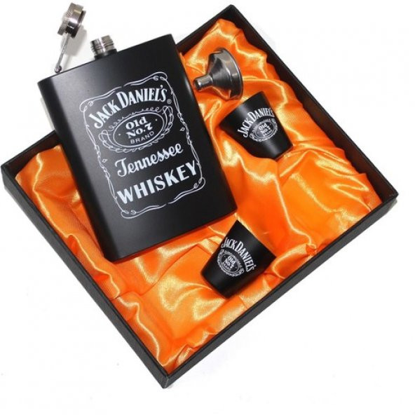 Jack Içki Viski Konyak Vodka Matara Seti 8 Oz 227 ml Hediyelik - 2