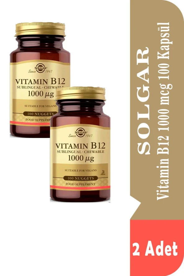 Solgar Vitamin B12 1000 mcg 100 Kapsül 2 Adet ürün görseli 1