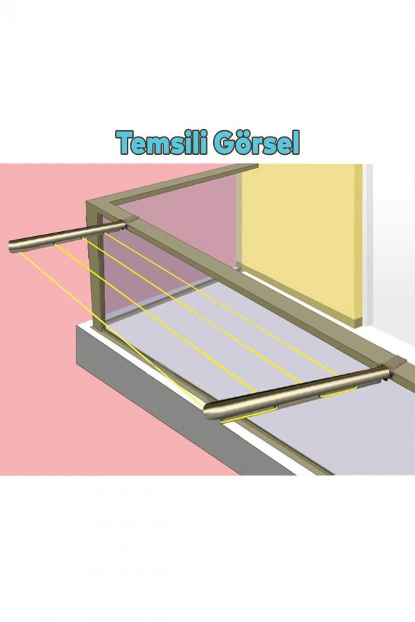 Balkon Çamaşır Kurutma Askısı Alüminyum Küpeşte Askılığı Kurutmalık Bronz Kare 80x30 Mm - 6
