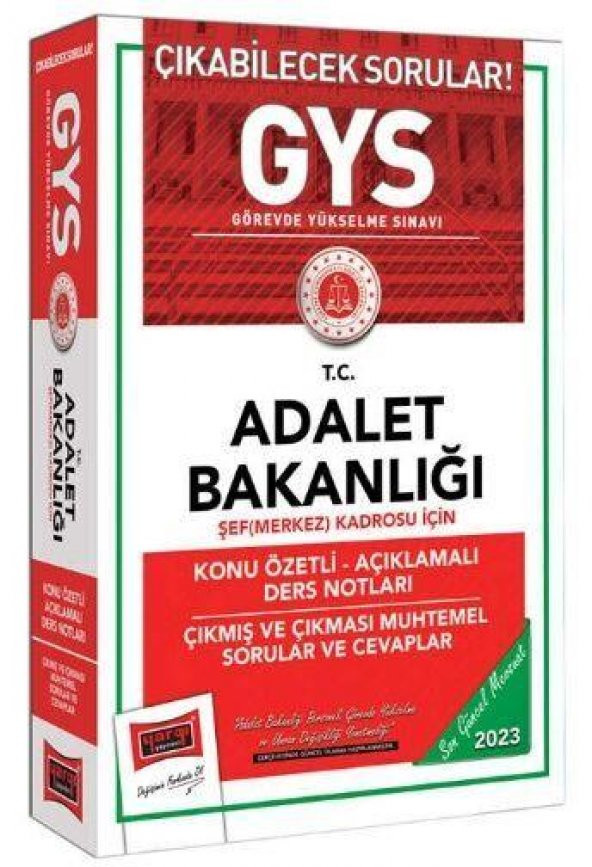 2023 Adalet Bakanlığı GYS Şef Merkez Kadrosu İçin Konu Özetli Soru Bankası Yargı Yayınları - 1