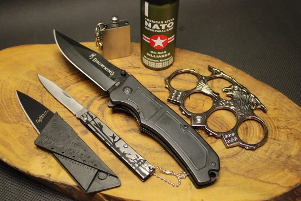 21 cm Browning Siyah Çakı ve Beraberindeki Ürünler