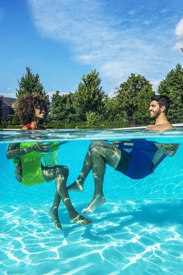 Şeker Portakalım 1 Adet Mavi Swimchair Fileli Deniz Havuz Sandalyesi Koltuğu - 5