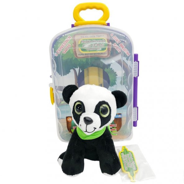 Asya Oyuncak Peluş Hayvan Bavulda CESE-10044 Yeşil Fularlı PANDA