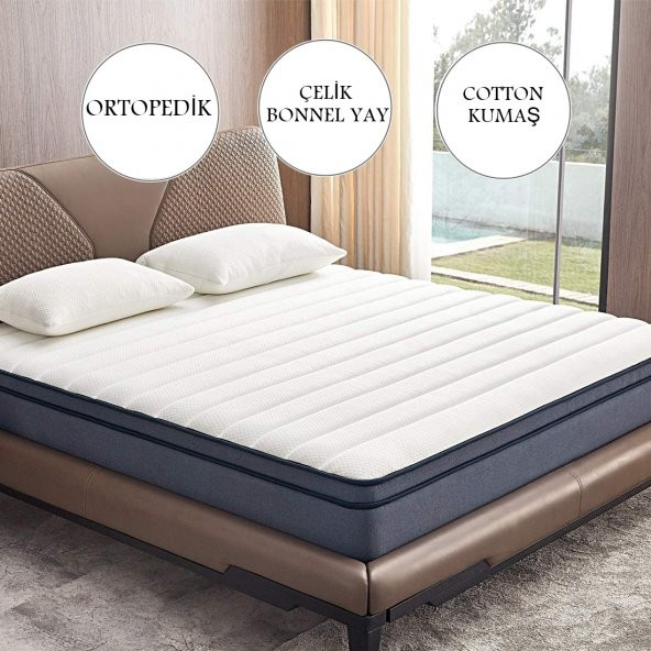 Avocado Grey Ortopedik Yatak Kuş Tüyü Pedli Ortopedik Ultra Yaylı Yatak Tek Kişilik Çift Kişilik Grey-140x190 - Resim 2