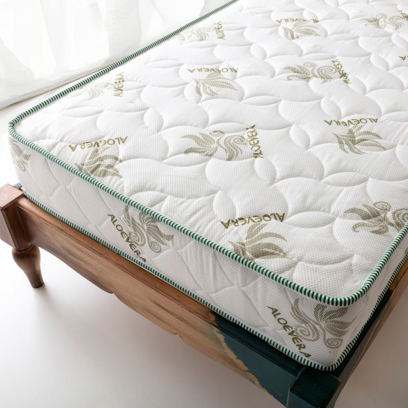 POOLY Ortopedik Tek Kişilik Aloevera Desenli Yaylı Yatak Özel Ölçü 90x190 cm - 2