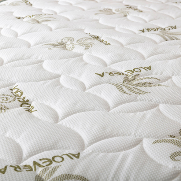 POOLY Ortopedik Tek Kişilik Aloevera Desenli Yaylı Yatak Özel Ölçü 90x190 cm - 3