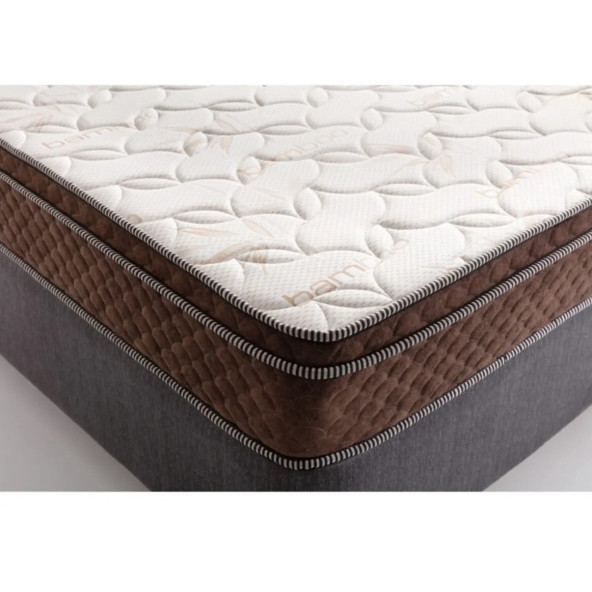 POOLY 120X200 COFFEE BAMBOO YAYLI YATAK ORTOPEDİK PEDLİ BAMBOO YATAK - 3