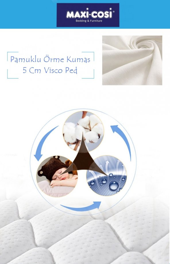 Maxi-Cosi 70x140 Cotton Ortopedik Yatak Şiltesi Visco Yatak Pedi MC70140YP - 3