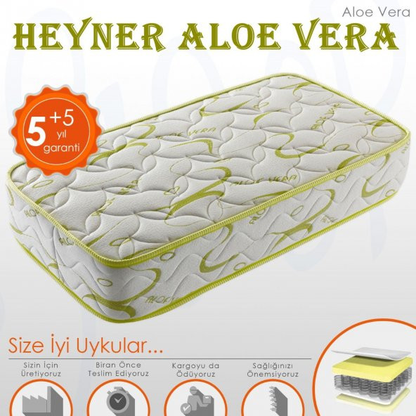 Heyner Yeni Nesil Aloe Vera  Kumaş Ortopedik Yaylı Yatak Lüx Soft Ortopedik Yaylı Yatak  110x190 Cm Yaylı Yatak HAY1101901 - 2