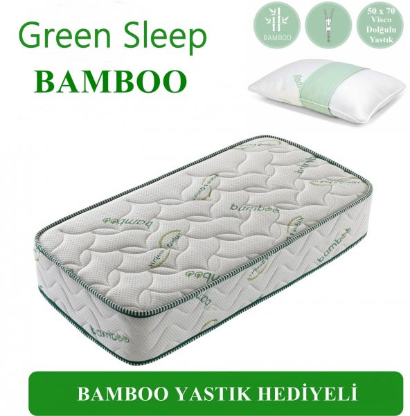 Heyner Green Sleep Bamboo Lüx Ortopedik Yaylı Yatak (YASTIK HEDİYELİ) HBY100X200