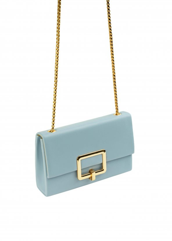 ŞANLI Online Kadın Tokalı Zincir Askılı Çanta Bebe Mavisi - 2
