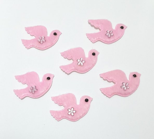 Güvercin Pembe Süsleme Kumaş Sticker 100 Adet - 2