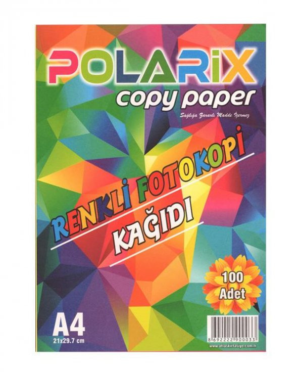 Polarix Renkli Fotokopi Kağıdı 100'lü