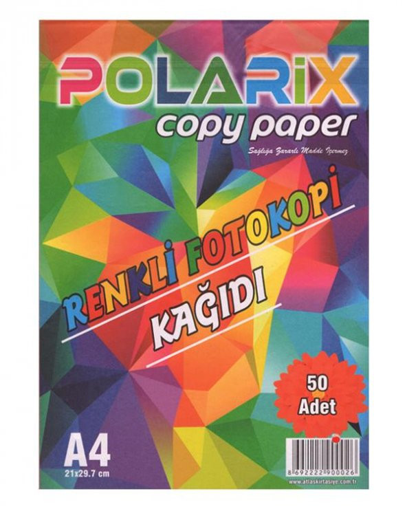 Polarix Renkli Fotokopi Kağıdı 50’li