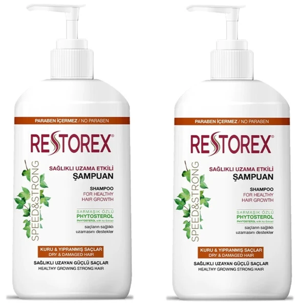 Restorex Kuru ve Yıpranmış Saçlar İçin Onarıcı Şampuan 1 L 2 Adet