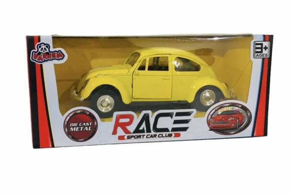 Nostaljik Metal Çek Bırak Araba Sarı - Resim 3
