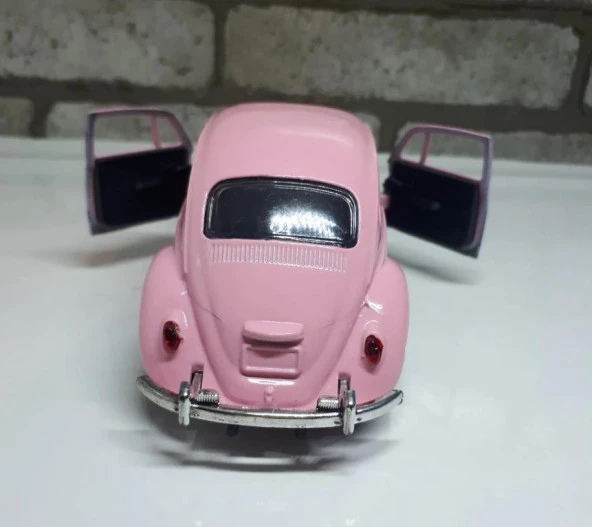Nostaljik Metal Çek Bırak Araba Pembe - Resim 4