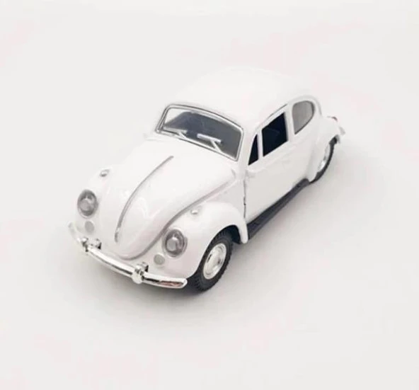 Nostaljik Metal Çek Bırak Araba Beyaz - Resim 2