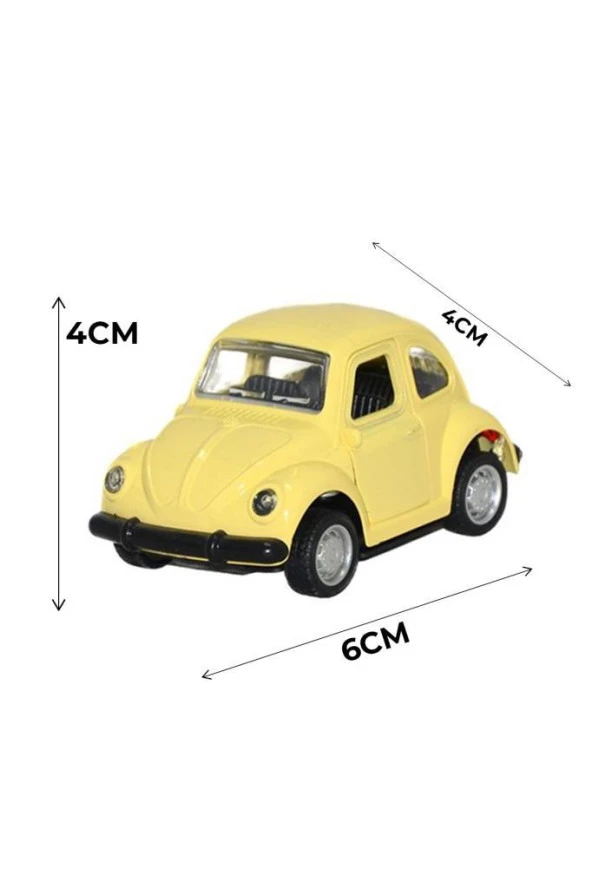 Nostaljik Metal Çek Bırak Araba Mini Sarı Otomobil - 3