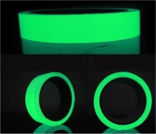 1 Adet 4mt Fosforlu Bant Şerit Karanlıkta Işık Veren Bant Yeşil Fosfor Işık Parlayan Bant