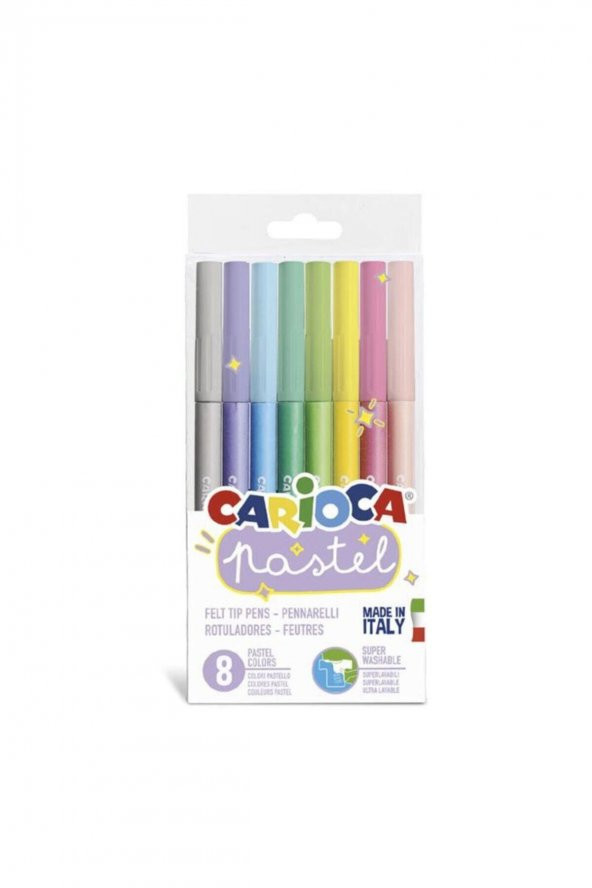 Carioca Pastel Süper Yıkanabilir Keçeli Kalem 8 Li