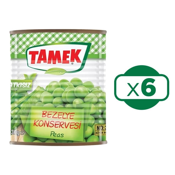 Tamek Bezelye Konservesi Net 830 gr x 6 Adet