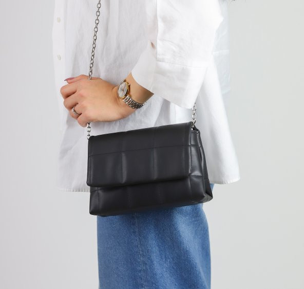 ŞANLI Online Kapitone Zincirli Çanta Siyah - 2