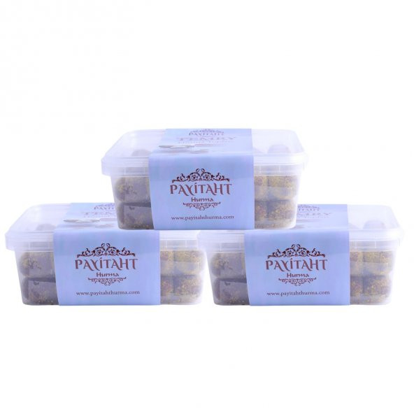 Temry Atıştırmalık Antep Fıstık Kaplı Hurma Topu 500 gr (şekersiz) Payitaht Hurma 3lü Kampanyalı Paket