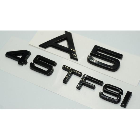 Audi A5 45 TFSi Parlak Siyah ABS 3M 3D Bagaj Yazı Logo Orjinal Ürün - 2