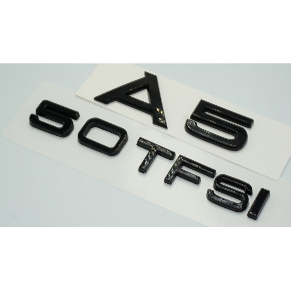 Audi A5 50 TFSi Parlak Siyah ABS 3M 3D Bagaj Yazı Logo Orjinal Ürün - 2