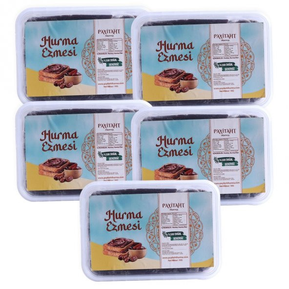 Hurma Dolgu Ezme Yumuşak Kıyım (Şekersiz) Payitaht Hurma 1000 Gr 5li Kampanyalı Paket