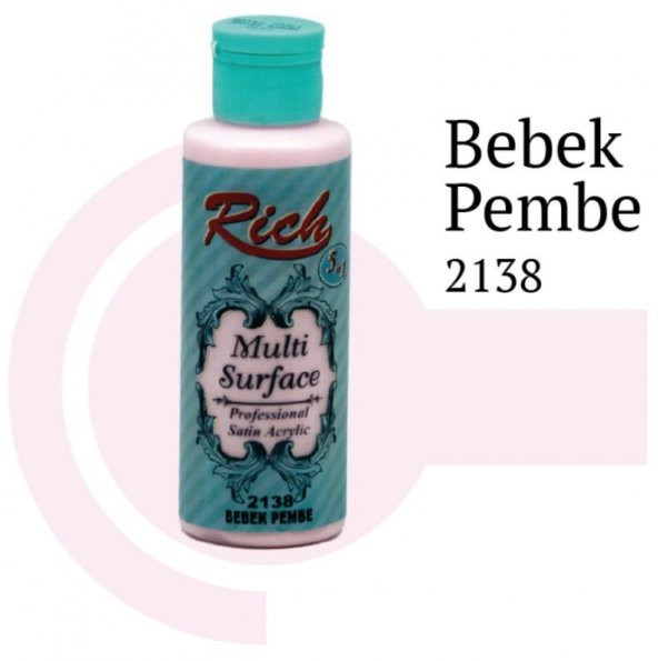 Rich Multi Surface 2138 Bebek Pembe Akrilik Boya 120 cc ürün görseli 1