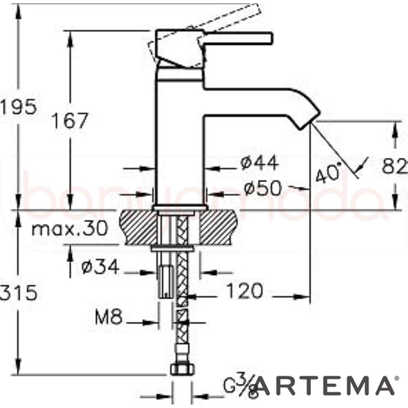 Artema A41984 Minimax S Lavabo Bataryası - Resim 2
