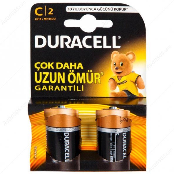 Duracell Alkalin C Orta Boy Pil 2li Paket