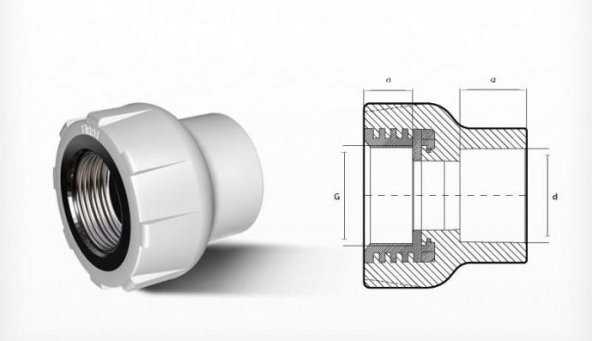 Ege Yıldız PPRC 25X12 Dişi Adaptör Gri - 1