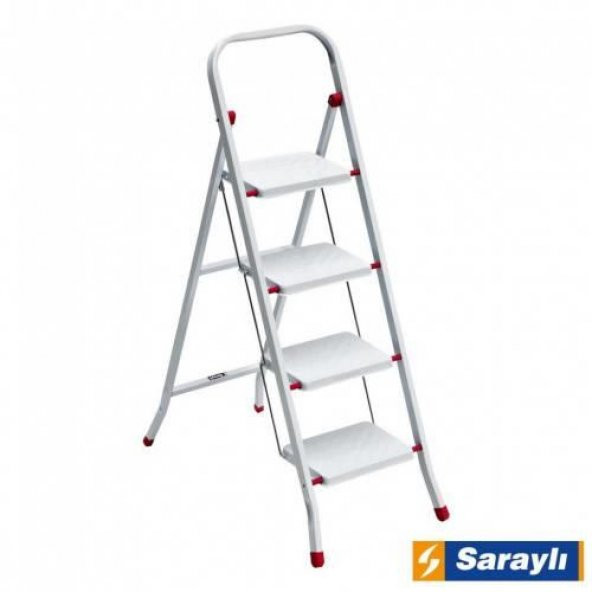 Saraylı Pratik Metal Merdiven Beyaz 4 Basamaklı - 3