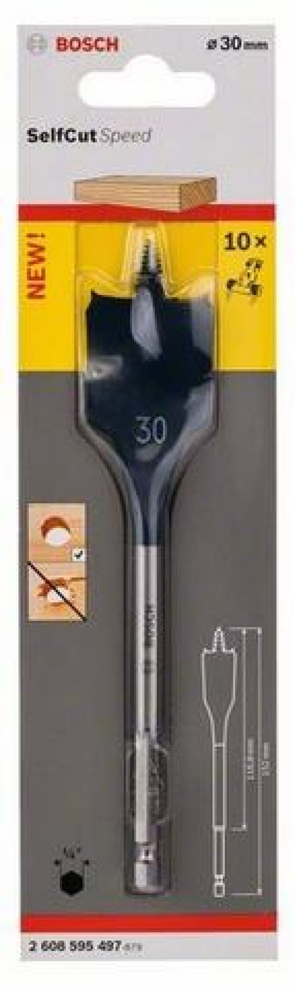 Bosch 30X152 Altıgen Yassı Ahşap Maktap Ucu - 2