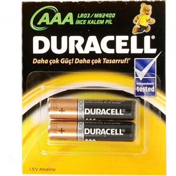 Duracell Alkalin Pil AAA 2 li Paket
