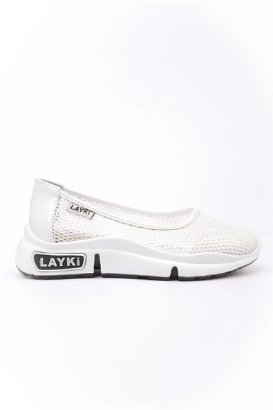 Milano Beyaz Renkli Lux Lazer Kesimli Kadın Yazlık Spor Ayakkabı - 2
