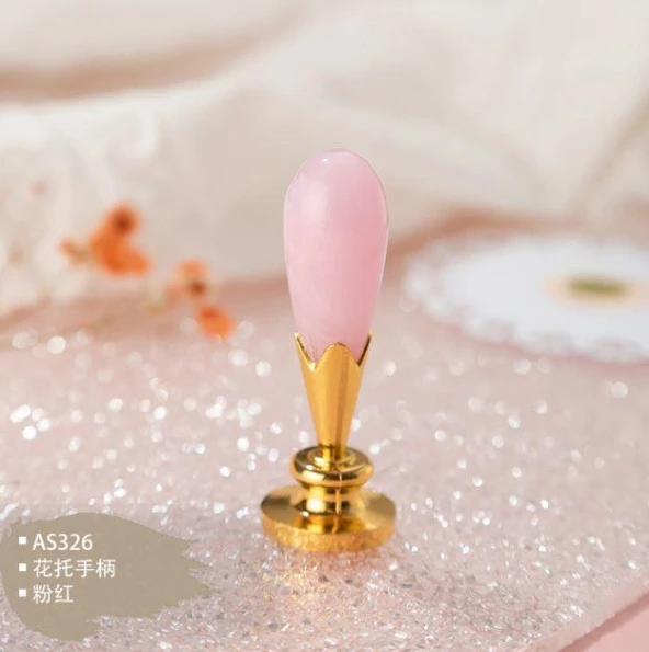 Mum Mühürü Sapı ABS Reçine Tomurcuk Simli Pembe M8 Dişli - Resim 3