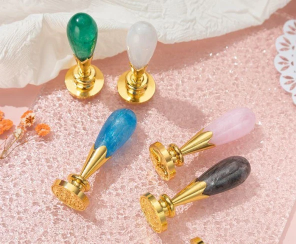 Mum Mühürü Sapı ABS Reçine Tomurcuk Simli Pembe M8 Dişli - Resim 6