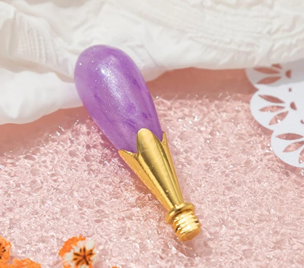 Mum Mühürü Sapı ABS Reçine Tomurcuk Simli Menekşe M8 Dişli - Resim 2