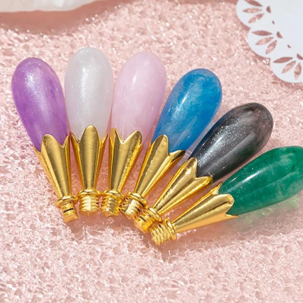 Mum Mühürü Sapı ABS Reçine Tomurcuk Simli Menekşe M8 Dişli - Resim 5