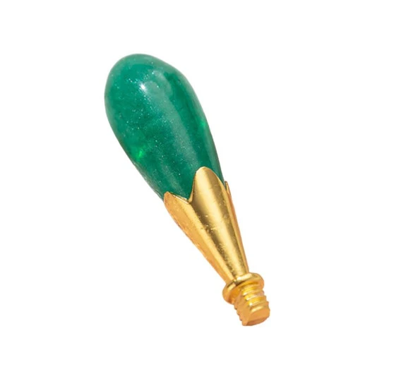 Mum Mühürü Sapı ABS Reçine Tomurcuk Simli Yeşil M8 Dişli ürün görseli