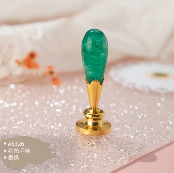 Mum Mühürü Sapı ABS Reçine Tomurcuk Simli Yeşil M8 Dişli - Resim 3