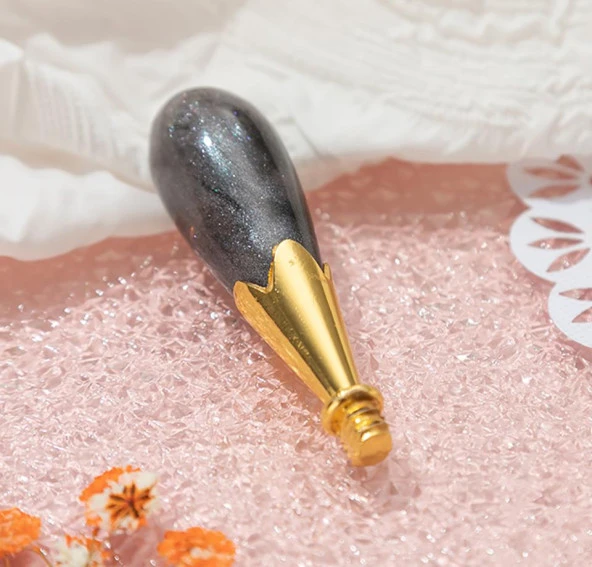 Mum Mühürü Sapı ABS Reçine Tomurcuk Simli Füme M8 Dişli - Resim 2