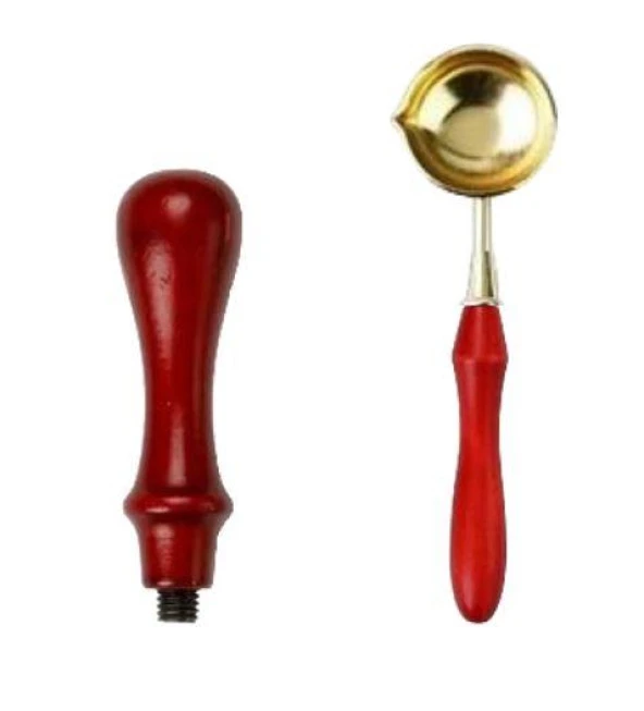 Davetiye Mum Mühürü Uygulama Seti Kahverengi 2 li Set - Resim 2