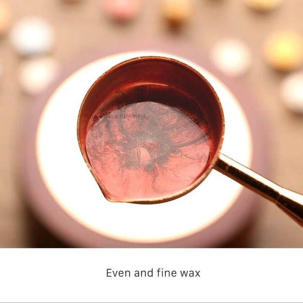 Davetiye Mum Mühürü Uygulama Seti Kahverengi 2 li Set - Resim 6