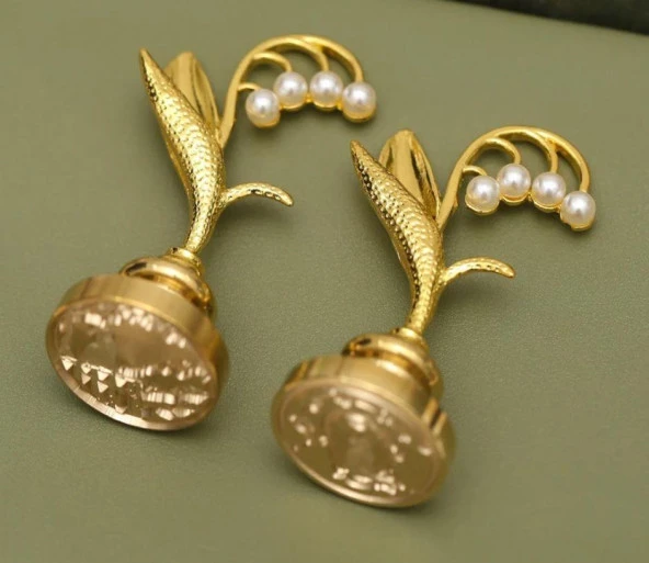 Mum Mühür Damga Kolu Premium Metal Çan Orkidesi Gold - Resim 5